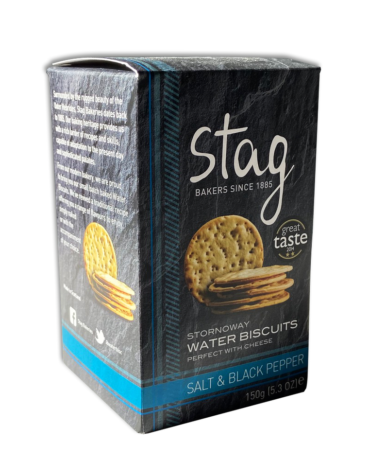 Stornoway Salt and Black Pepper Water Biscuits