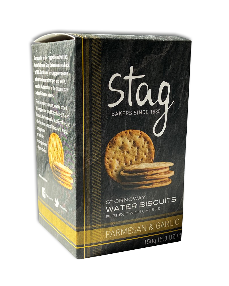 Stornoway Parmesan and Garlic Water Biscuits
